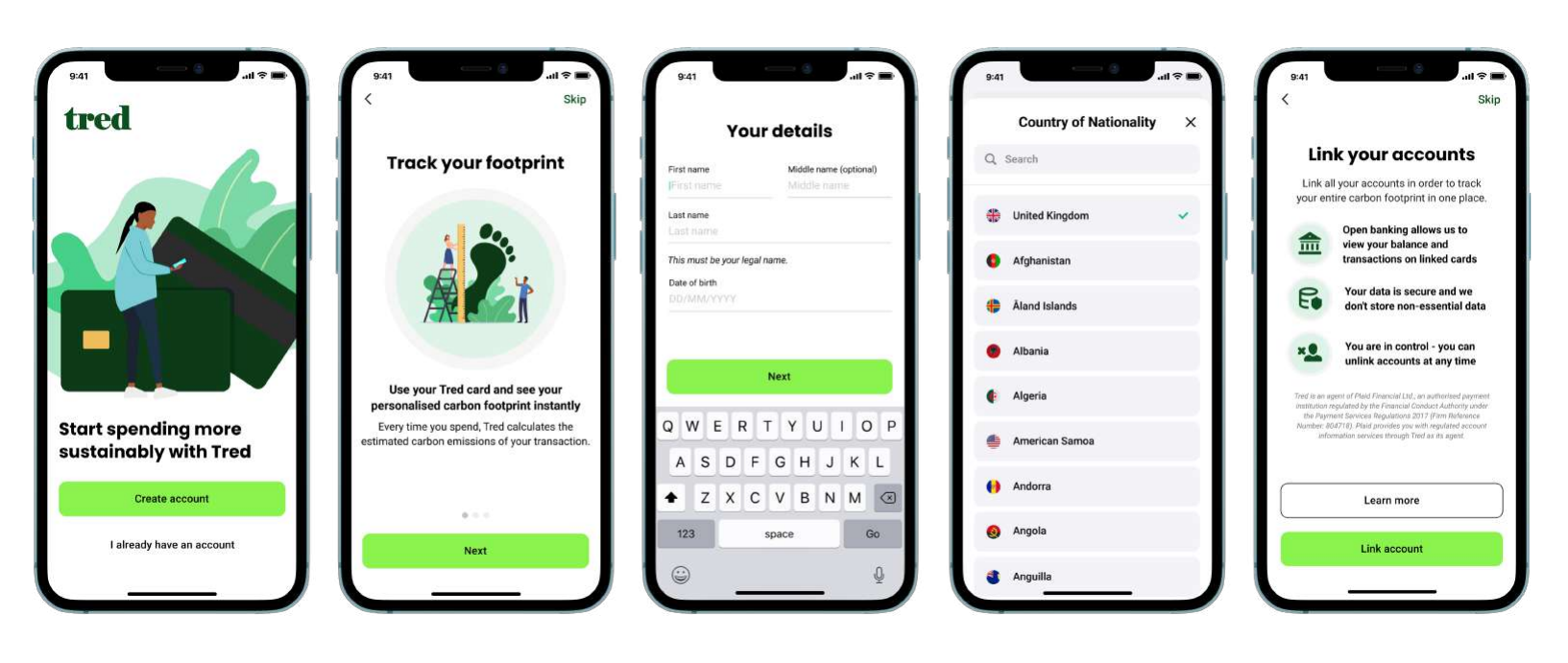 Tred app onboarding